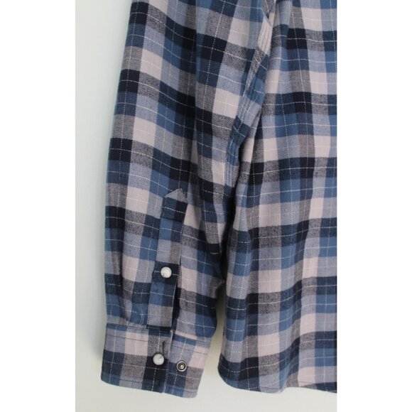 CARHARTT Relaxed Fit Rugged Flex Flannel Shirt Blue Gray Plaid, Size L Large - Picture 7 of 9